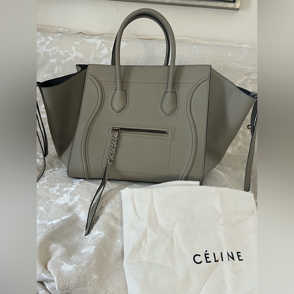 Celine Phantom Médium Quartz Calfskin Handbag with Suede inner lining - Picture 7 of 9